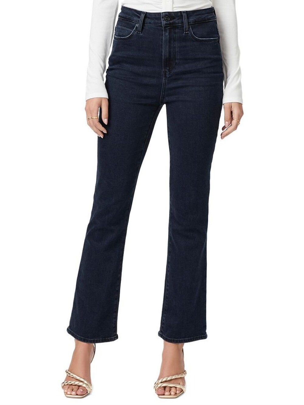 Paige‎ Claudine Jeans Womens Size 27 Dark Indigo High Rise Ankle Flare Denim